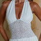 FERNANDA HALTER MINI DRESS - WHITE