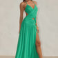 GENIA CROSS FRONT MAXI DRESS - EMERALD