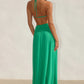 GENIA CROSS FRONT MAXI DRESS - EMERALD