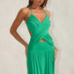 GENIA CROSS FRONT MAXI DRESS - EMERALD