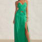 GENIA CROSS FRONT MAXI DRESS - EMERALD