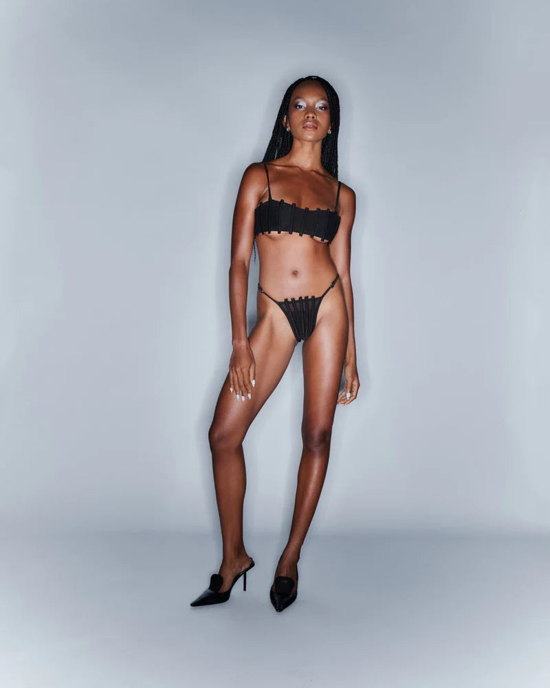 Corset Bikini Bottom - Black