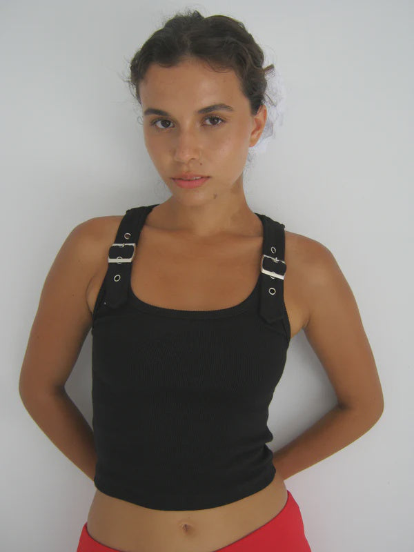 Enperanza Buckle Top - Black