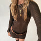 Eva Mini Dress - Brown
