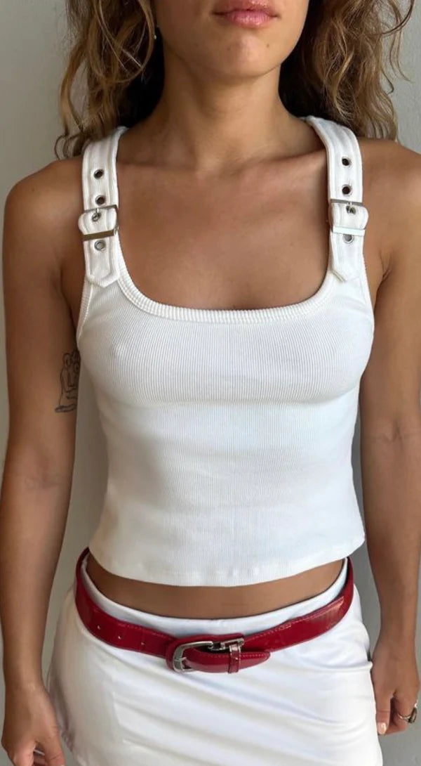 Enperanza Buckle Top - Ivory