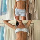 Blue Textured Short
