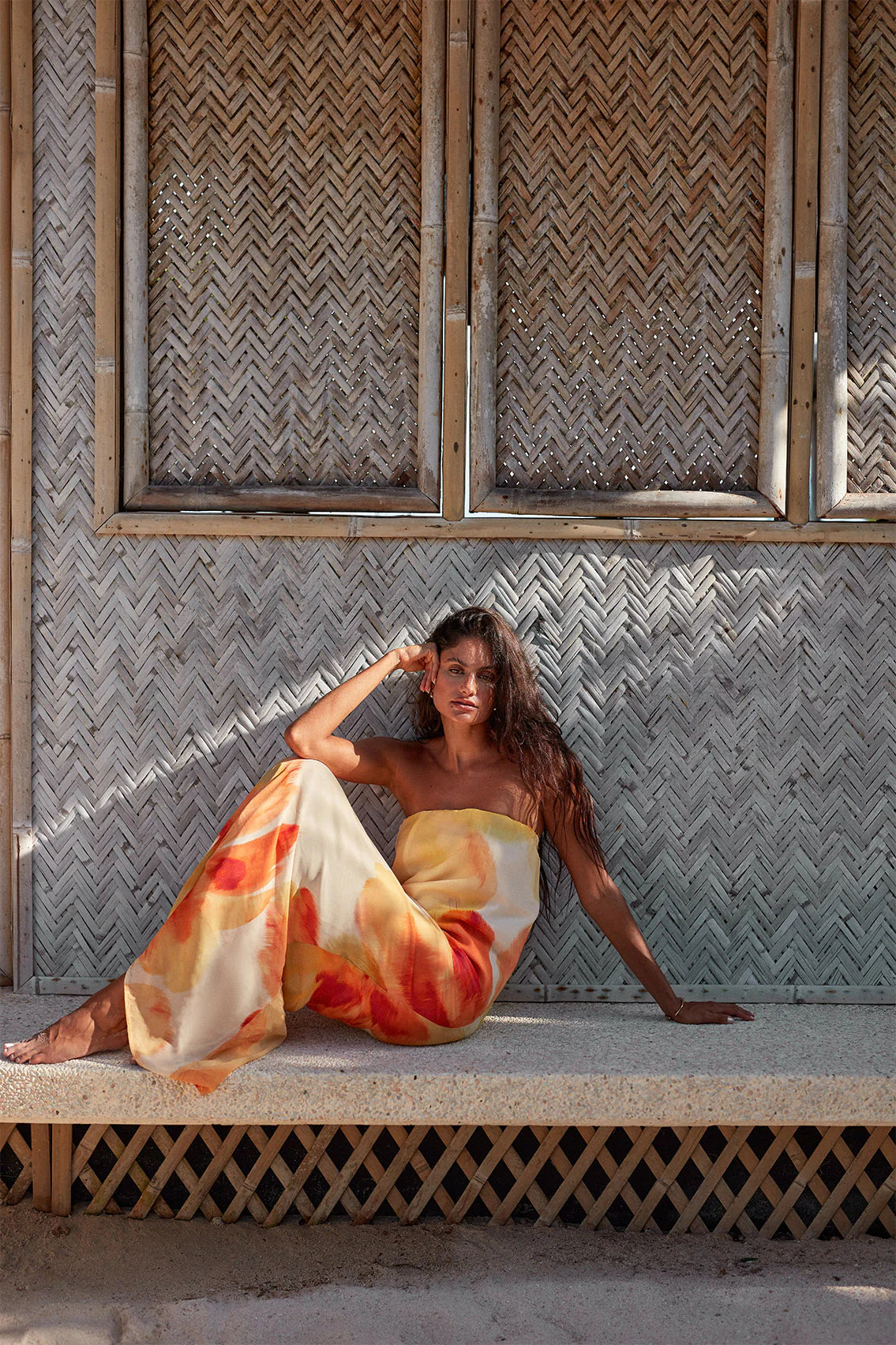 Abbie Strapless Maxi Dress - Marigold