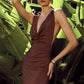 IVY COWL RACERBACK MAXI DRESS - MOCHA