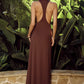 IVY COWL RACERBACK MAXI DRESS - MOCHA