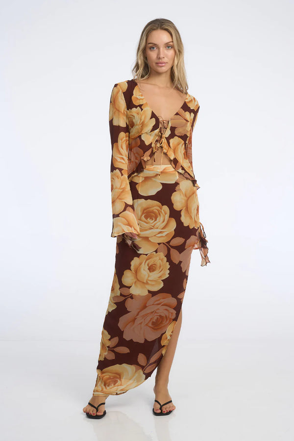 ROSEMARY MAXI SKIRT - MAPLE FLORAL