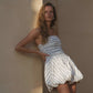 Jane Stripe Bubble Mini Dress - Noir Stripe