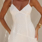JUNIE ASYMMETRICAL HEM MINI DRESS - WHITE