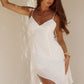 JUNIE ASYMMETRICAL HEM MINI DRESS - WHITE