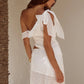 JUNIE ONE SHOULDER FRILL TOP - WHITE