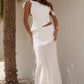 JUNIE SHEER BOTTOM MAXI SKIRT - WHITE