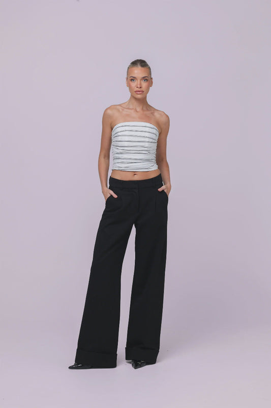 Jane Bustier Noir Stripe