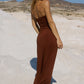 KAMILLA KEYHOLE TWIST MAXI DRESS - CHOCOLATE