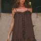 KRISTIA FLOUNCE RUFFLE MINI DRESS - BITTER CHOCOLATE