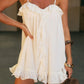 KRISTIA FLOUNCE RUFFLE MINI DRESS - PEARL