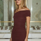 LARSEN ONE SHOULDER MINI DRESS - ESPRESSO
