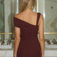 LARSEN ONE SHOULDER MINI DRESS - ESPRESSO
