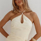 LAURA HALTER KEYHOLE TOP - BUTTER