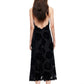 STARS ALIGN MIDI DRESS - BURNT NOIR ROSE