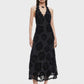 STARS ALIGN MIDI DRESS - BURNT NOIR ROSE