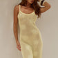 LENE SCOOP NECK KNIT MAXI DRESS - LEMON