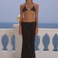CYRUS MAXI SKIRT - BLACK POLKA