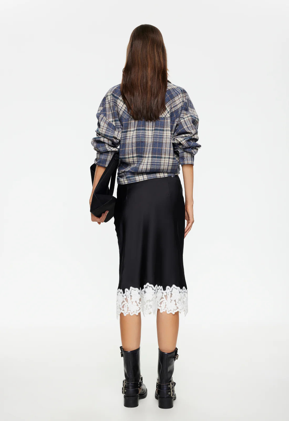 ANCHORED MIDI SKIRT - NOIR
