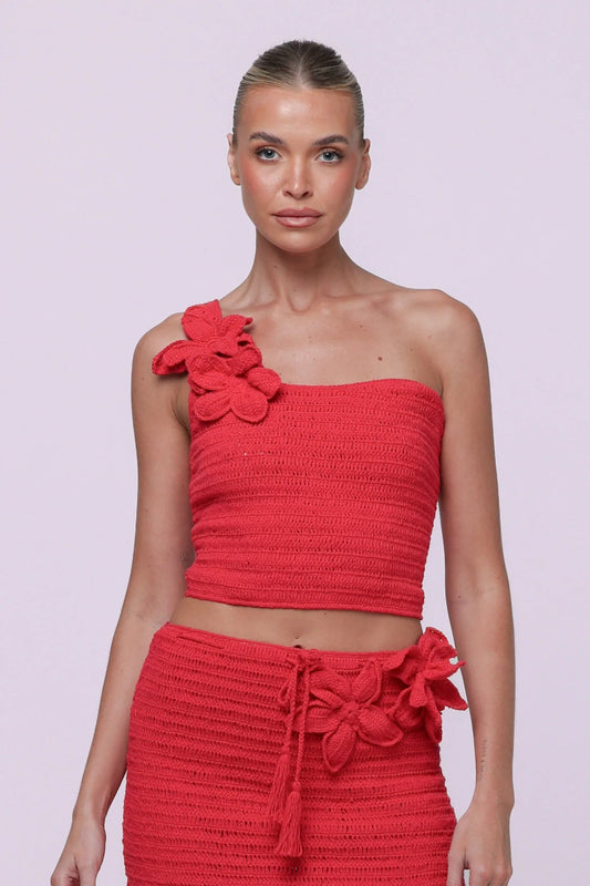 Lily Crochet Top - Red