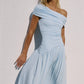 MALANI ONE SHOULDER MAXI DRESS - BLUE