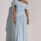 MALANI ONE SHOULDER MAXI DRESS - BLUE
