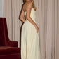 MALONE RUCHED STRAPLESS MAXI DRESS - LEMON