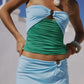 NAYA KEYHOLE STRAPLESS TOP - BLUE MULTI