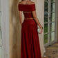 NIVALI DRAPED WAIST MAXI SKIRT - CHERRY