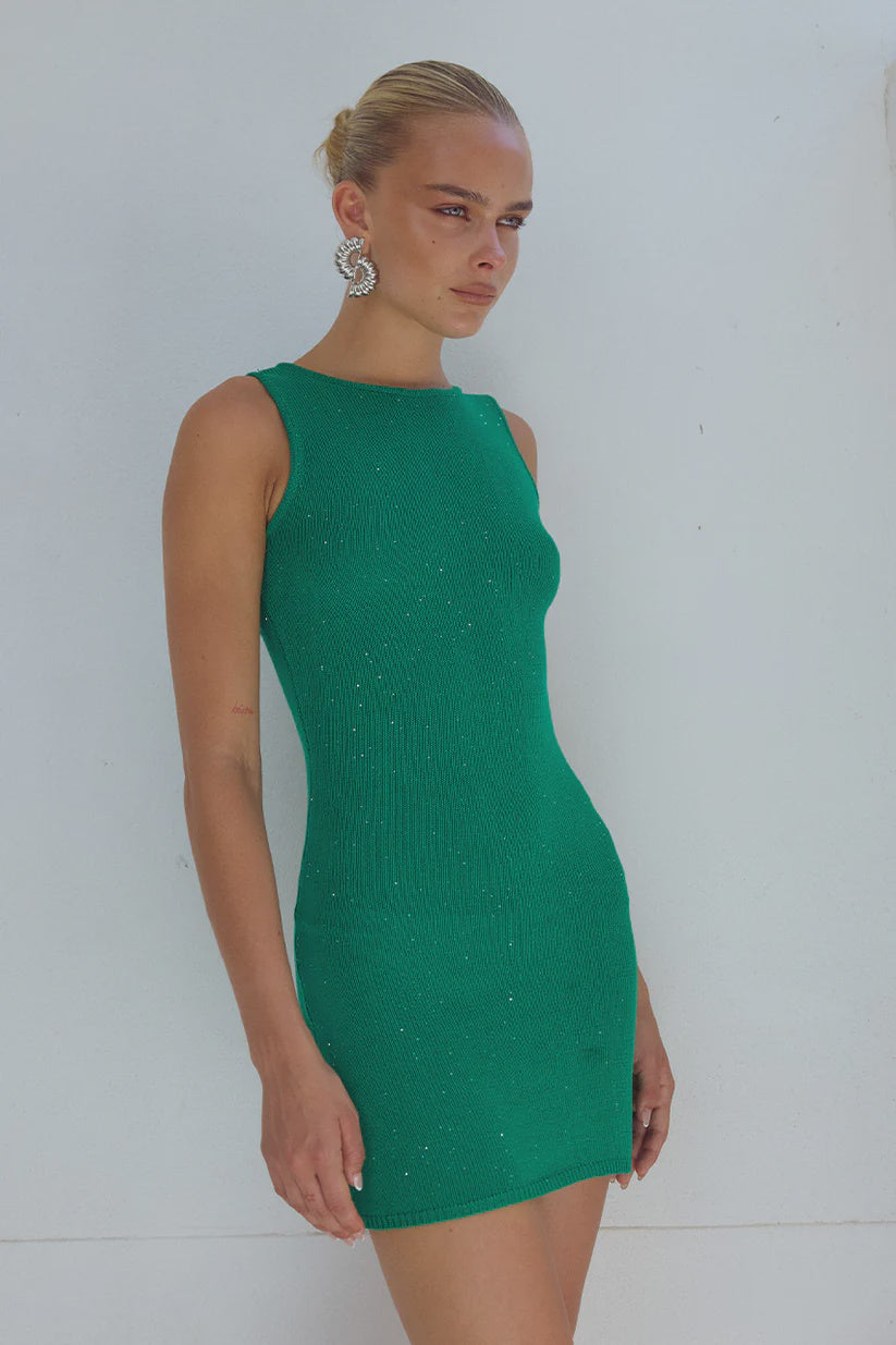 Odessa Mini Dress - Emerald