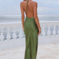 POSEY LOW PLUNGE MAXI DRESS - OLIVE