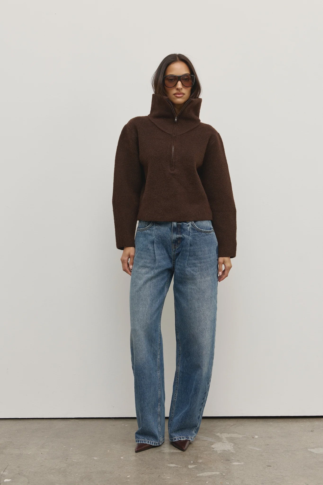 Riva Quarter Zip - Chocolate