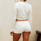 NERA KNIT MINI SHORTS - SAND