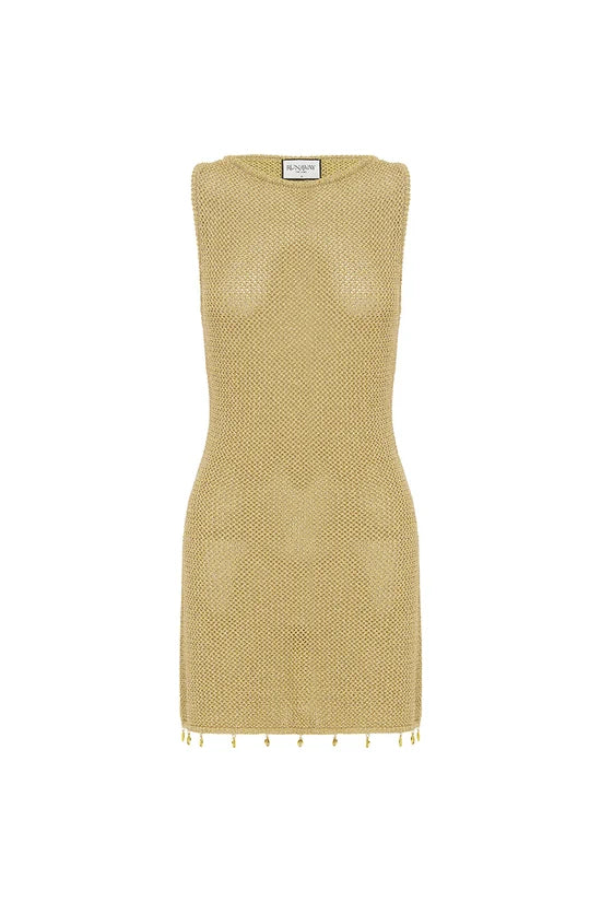 ARIYA SLEEVELESS MINI DRESS - GOLD
