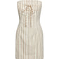 Club Lioness Mini Dress - Cream Stripe