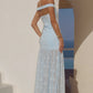 SHAYLA OFF SHOULDER MAXI DRESS - BLUEBELL