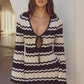 Sofia Mini Dress - Black/Cream