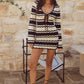 Sofia Mini Dress - Black/Cream