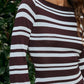 SUKI LONG SLEEVE KNIT MINI DRESS - CHOCOLATE/BLUE