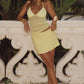 Suni Halter Cutout Mini Dress - Lemon
