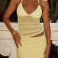 Suni Halter Cutout Mini Dress - Lemon