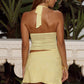 Suni Halter Cutout Mini Dress - Lemon